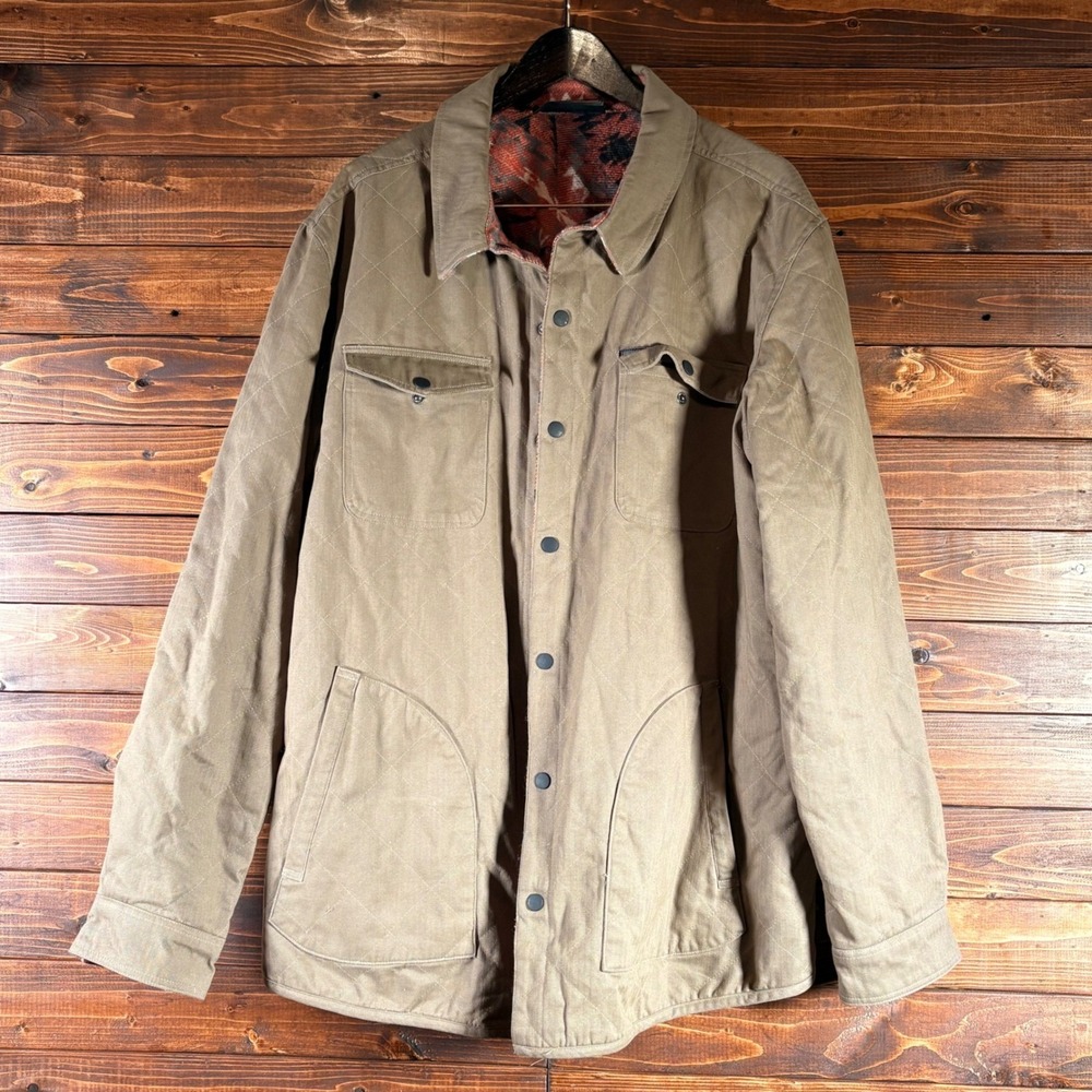 Rock & Roll Denim Reversible Chore Jacket Olive Aztec Southwestern Western